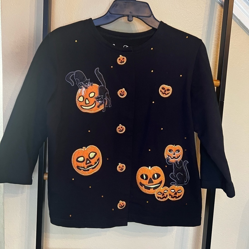 โถ๏ธ Onque โ๏ธ Halloween Black Cat Cardigan / Top ๐. Small - Picture 10 of 17